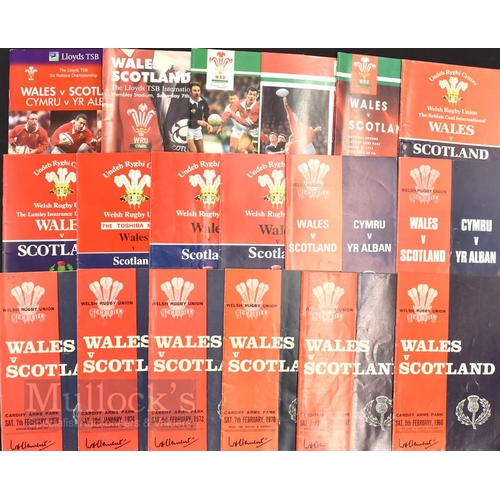 409 - 1950-2000 Wales v Scotland Rugby Programmes (26): Half a centurys worth of issues from Cardiff or S... 