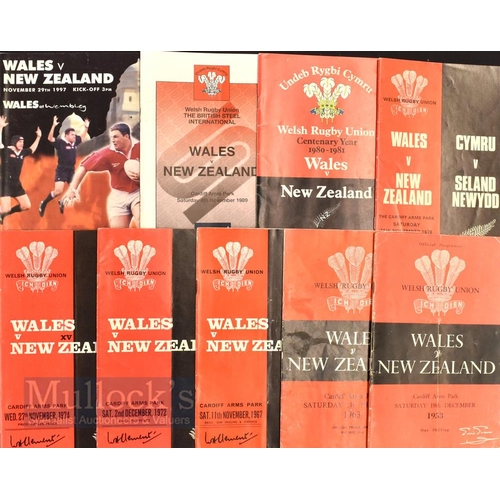 415 - 1953-1997 Wales v New Zealand Rugby Programmes (9): Including that last Welsh win nearly 70 years ag... 