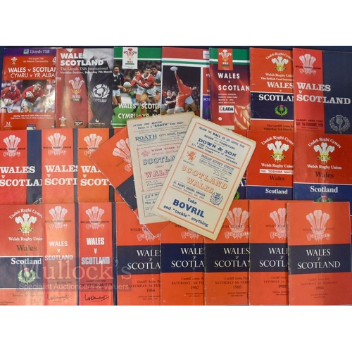 409 - 1950-2000 Wales v Scotland Rugby Programmes (26): Half a centurys worth of issues from Cardiff or S... 