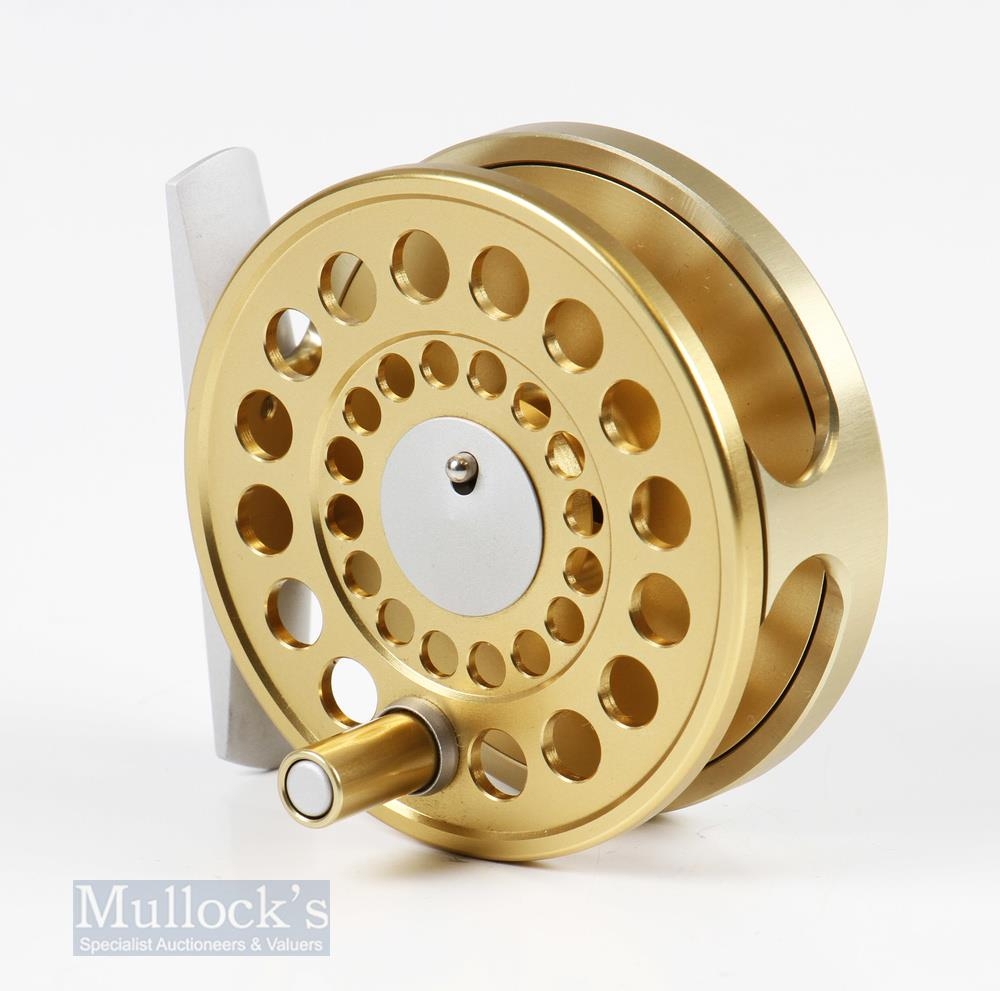 Marryat Swiss Made CMR 34 2 5/8 Fly Reel with gold finish, in