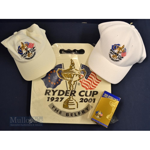 730 - Collection of 2001 Ryder Cup Official Merchandise (5) - to incl 2x Ryder Cup Caps, Official Ryder Cu... 