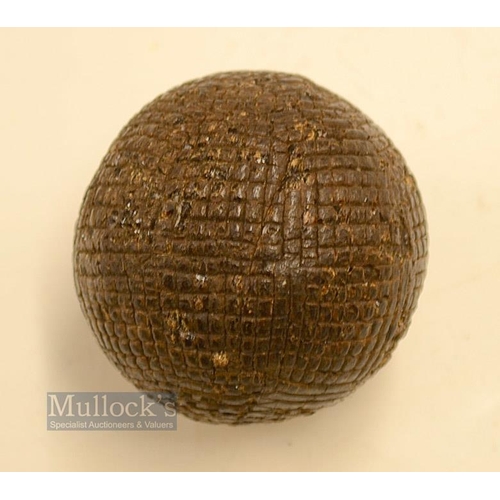 1 - Early Forgan Style Fine Marked Hand Hammered Golf Ball - some strike marks to the cover but good rou... 