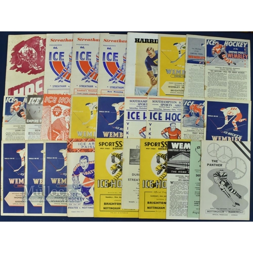 1071 - 1937-1996 Ice Hockey Programmes to include teams of Telford Tigers, Harringay greyhounds, Wembley Mo... 