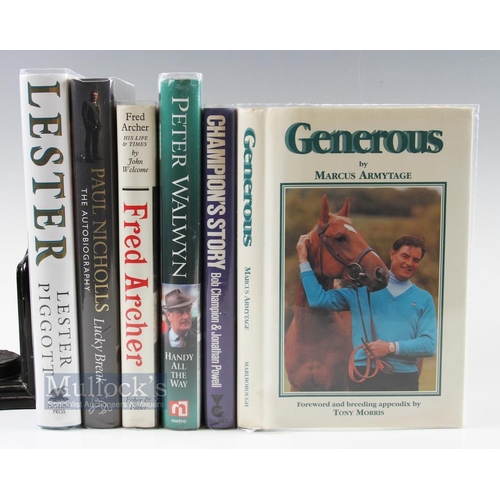 1122 - Horse Racing Hardback Books, signed and unsigned 1st editions to include Champions Story signed Bob ... 