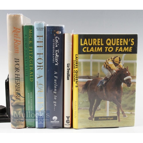 1123 - Horse Racing Hardback Books signed and unsigned 1st editions, to include A Furlong to Go - signature... 