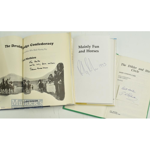 1127 - Horse Racing Hardback Books signed and unsigned 1st editions, to include Mainly Fun and Horse signed... 