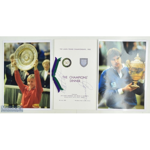 1182 - Martina Navratilova and Jimmy Connors Signed Menu The Champion's Dinner, Lawn Tennis Championships 1... 