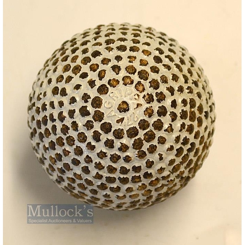 123 - Early and scarce Agrippa 27 1/2 bramble pattern guttie golf ball c1886 onwards - with good pole mark... 