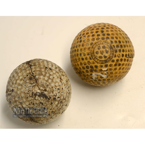 140 - 2x Early Haskell Bramble Pattern Golf Balls - Early 