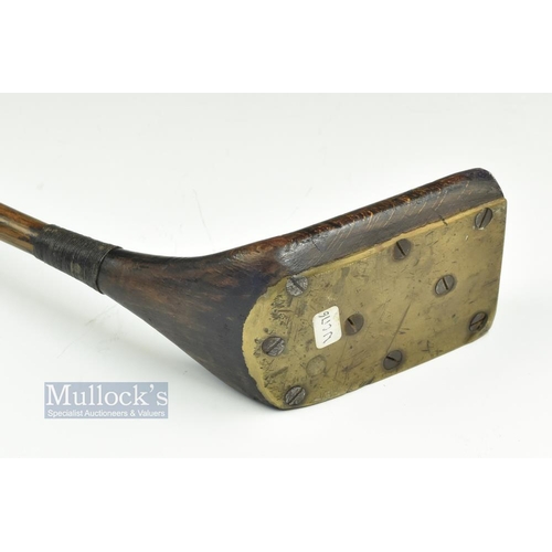 164 - Original Jean Gassiat Grand Piano Wooden head putter - with full brass sole plate - stamped to the c... 