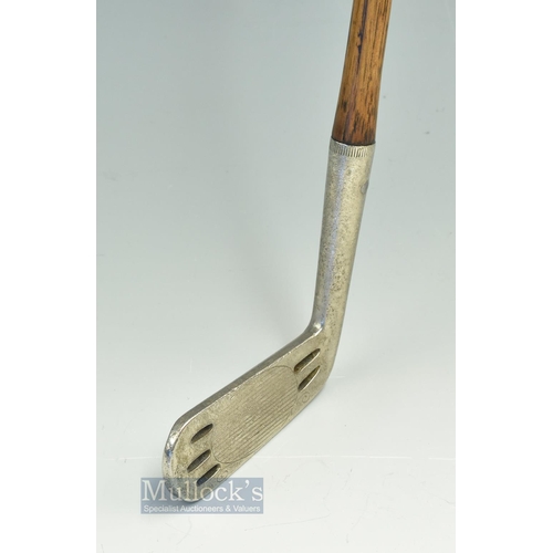 165 - Rare Brown's Patent Perforated Putter with 5 slots to the face, an oval ball shape to the rear and s... 