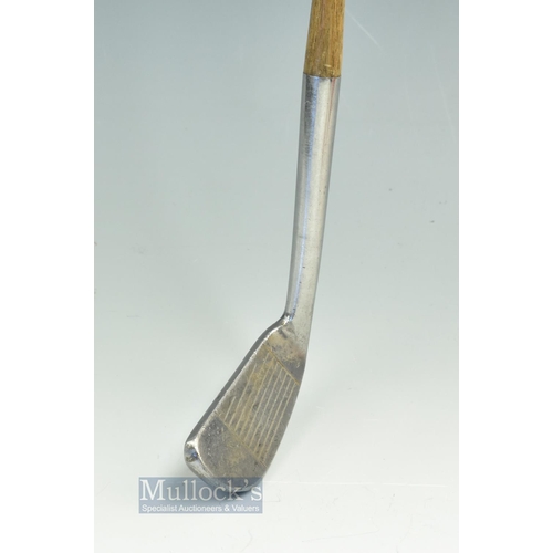 168 - Forgan St Andrews 'P A Vaile Strokesaver' Chipping Iron with broad curved sole and fitted with a squ... 