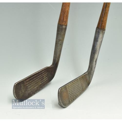 174 - 2x Interesting Flanged sole club/putters - Anderson Anstruther well lofted 'Daisy' putter/chipper, a... 