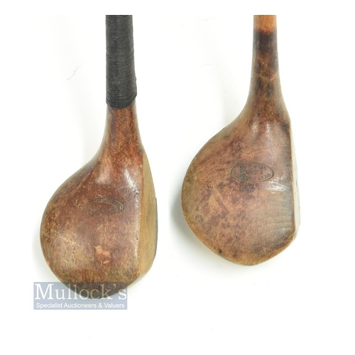 184 - 2x scare neck woods - West Norwood Golf Club driver and an Alex Shepherd Inverness brassie - both wi... 