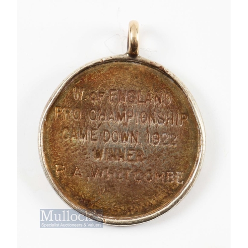 196 - R A Whitcombe - 1922 West of England Golf PGA Championship Winners Medal - played at Came Down and f... 