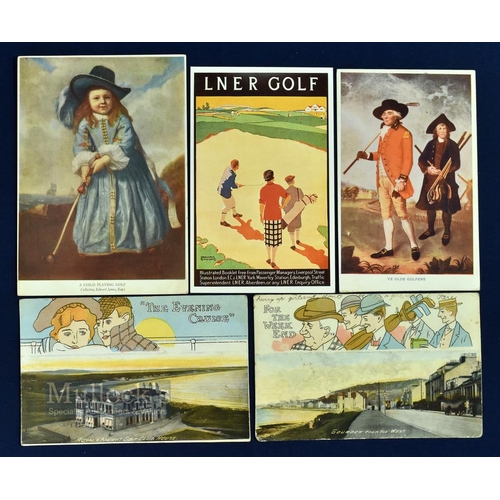 218 - Collection of various golf related coloured golfing postcards from the early 20th c onwards (5) St A... 