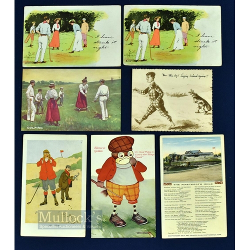 243 - Interesting collection of American golfing scene, golf club and humour postcards dated from 1906 onw... 