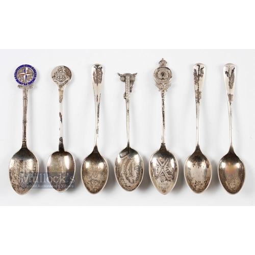 251 - Collection of various Golf Club Competition engraved silver tea spoons from 1904 onwards (7) Hampste... 