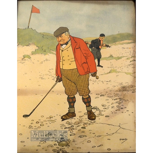 284 - Hassall, John (1868-1948) - pair of original large golfing coloured lithographs c1900 - both in matc... 