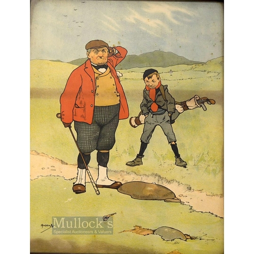 284 - Hassall, John (1868-1948) - pair of original large golfing coloured lithographs c1900 - both in matc... 