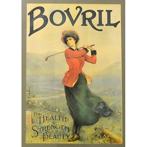 296 - Bovril Lady Golfer Advertisement colour print - for Health Strength and Beauty Edwardian advert for ... 