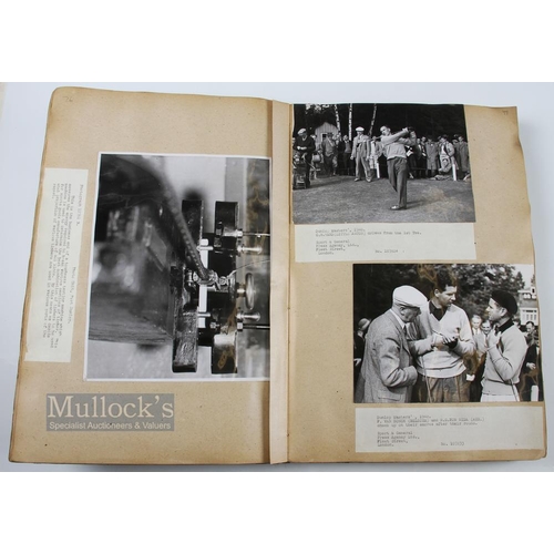 298 - A remarkable Photograph Reference Book recording golf, table tennis and tennis major sporting events... 