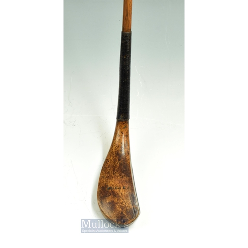 301 - Early H Philp light stained fruit wood longnose baffing spoon c1835 - well hooked face - head measur... 