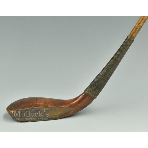 302 - T Morris St Andrews light stained fruit wood Longnose play club c1850 - head measures 5.5 x 1 7/8