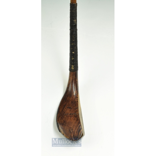 303 - Scarce Ludovic Sandison Aberdeen long spoon longnose stained beech wood c1870 - the curved head meas... 