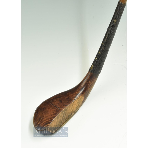 303 - Scarce Ludovic Sandison Aberdeen long spoon longnose stained beech wood c1870 - the curved head meas... 