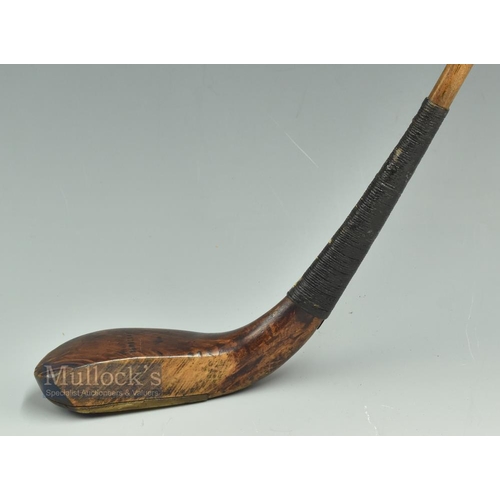 303 - Scarce Ludovic Sandison Aberdeen long spoon longnose stained beech wood c1870 - the curved head meas... 