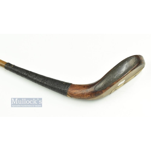 303 - Scarce Ludovic Sandison Aberdeen long spoon longnose stained beech wood c1870 - the curved head meas... 