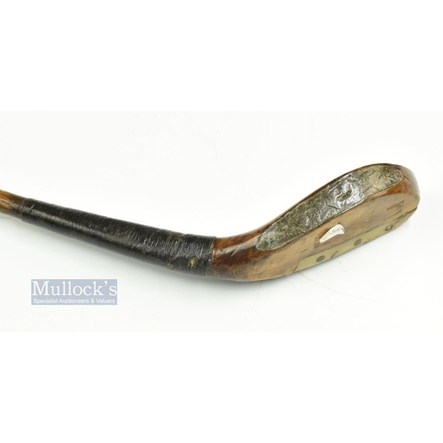 304 - Early M Park longnose light stained fruitwood short spoon c1870 - head measures 5.25