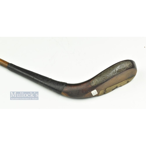 305 - T Morris St Andrews dark stained beech wood short baffing spoon longnose c1865 - head measure 5.75