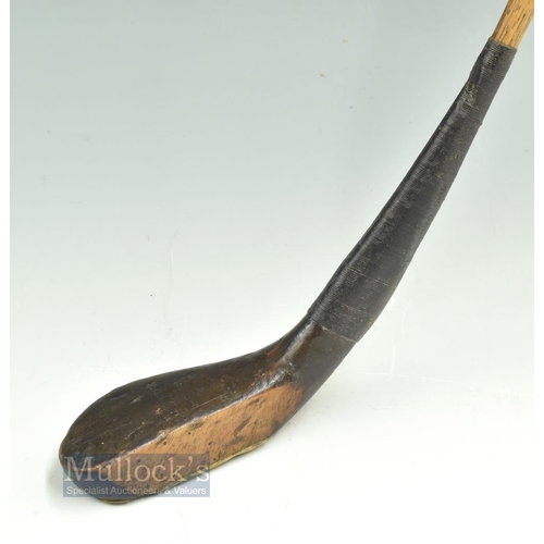 306 - C Hunter Prestwick dark stained fruitwood late longnose driver c1880 - head measures 5