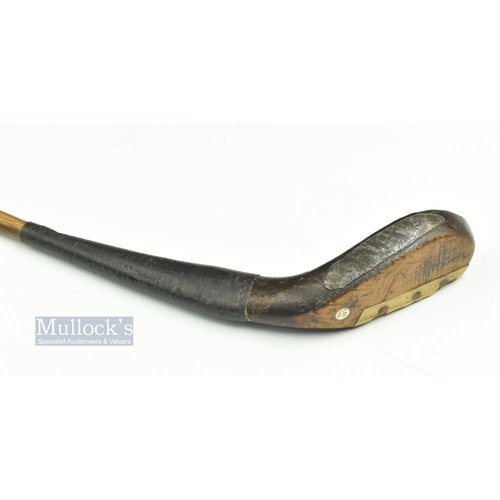 306 - C Hunter Prestwick dark stained fruitwood late longnose driver c1880 - head measures 5