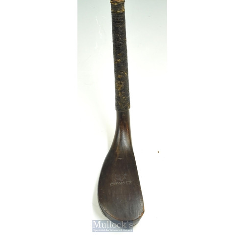 309 - R Forgan St Andrews POWF dark stained beech wood late longnose putter c1880 - the head measures 5