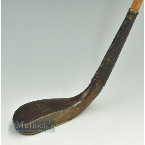 309 - R Forgan St Andrews POWF dark stained beech wood late longnose putter c1880 - the head measures 5