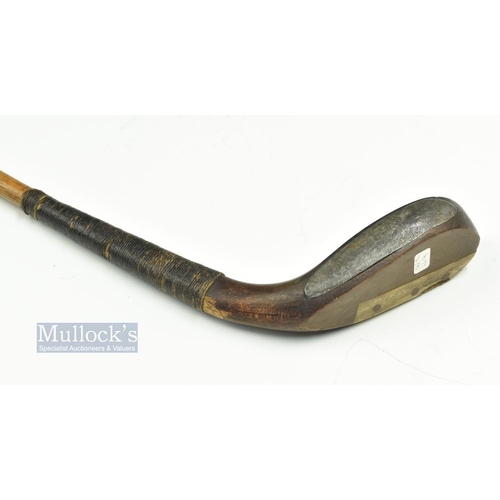 309 - R Forgan St Andrews POWF dark stained beech wood late longnose putter c1880 - the head measures 5