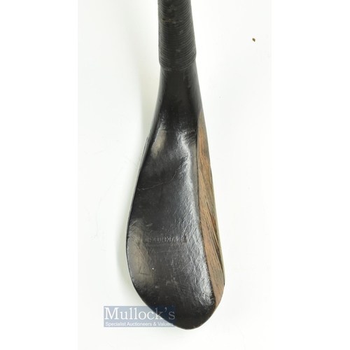 312 - Beveridge St Andrews (b.1850-1899) dark stained beech wood baffing spoon longnose c1880 - head measu... 