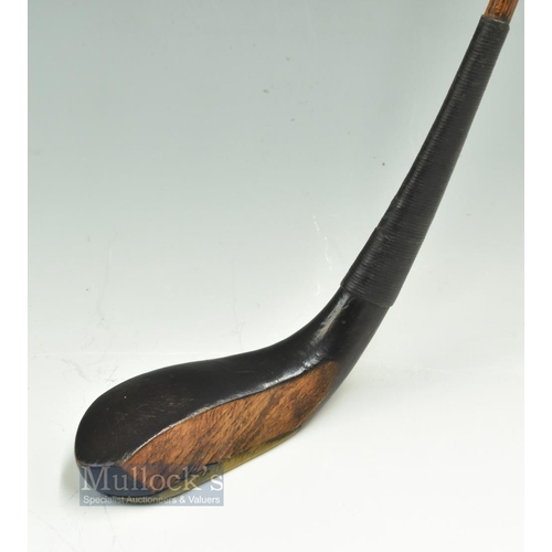 312 - Beveridge St Andrews (b.1850-1899) dark stained beech wood baffing spoon longnose c1880 - head measu... 