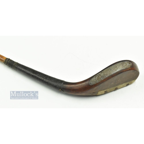 317 - Fine R Forgan St Andrews elegant dark stained fruitwood long spoon curved face longnose c1870 - head... 