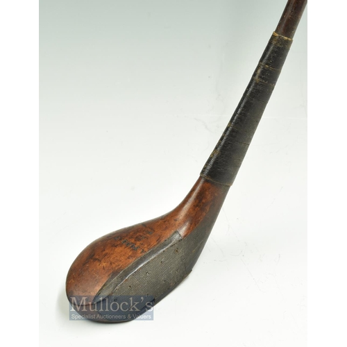 320 - Andrew Forgan St Andrews Oak Tree Brand stamp mark fruit wood transitional longnose driver with full... 