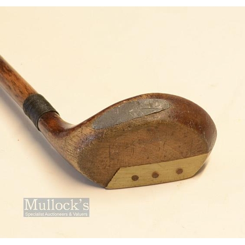 35 - Interesting Dark Stained Persimmon Sunday Golf Walking Stick - with a 'wood' style handle with rear ... 