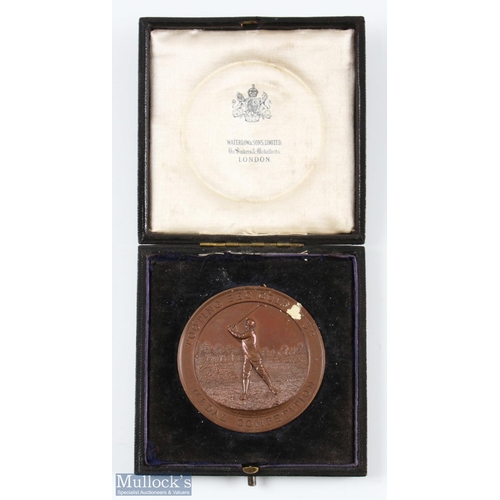 361 - 1894 Very early Tooting Bec Golf Club Large Bronze Winners Monthly Medal - finely embossed with peri... 