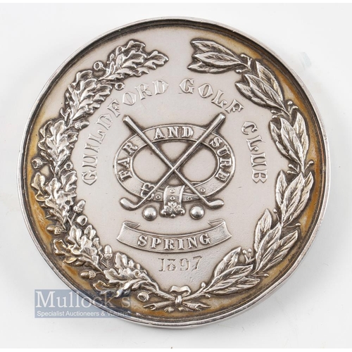 364 - 1897 Early Guildford Golf Club Large Spring Meeting Winners Medal - fine embossed medal with Far & S... 