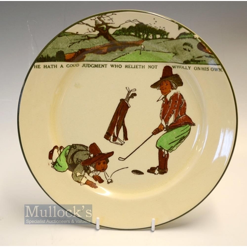 401 - Royal Doulton Golfing Series Ware Proverb Large Dinner Plate -decorated with Crombie style golfing f... 