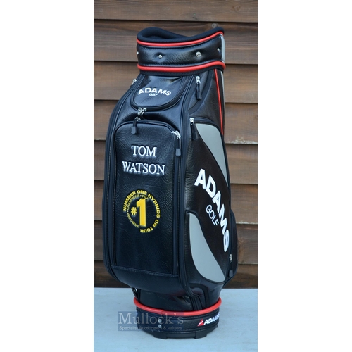 488 - Tom Watson 'Adams Golf' Tour Trolley Golf Bag - full size black and silver tour bag with embroidered... 