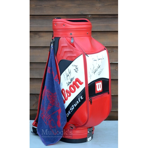 494 - Wilson Fatshaft Signed Tournament Golf Bag - signed to the front and both sides by 13 players incl O... 