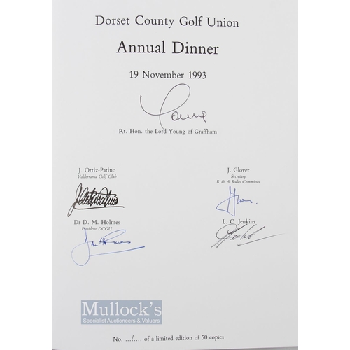 540 - Multi-Signed - Jenkins, L C- 'Golf in Hardy Country' ltd ed 1/50 copies - 1993, signed by Lord Young... 